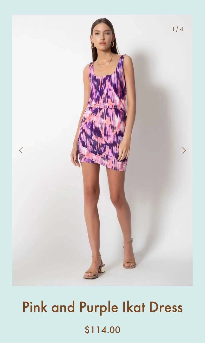 Tart Collections Quin Pink and Purple Ikat Dress